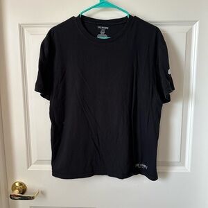True Religion V-Neck Black Silver Logo T-Shirt Mens Large